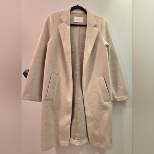 Elegant Cream Long Coat From Stradivarius